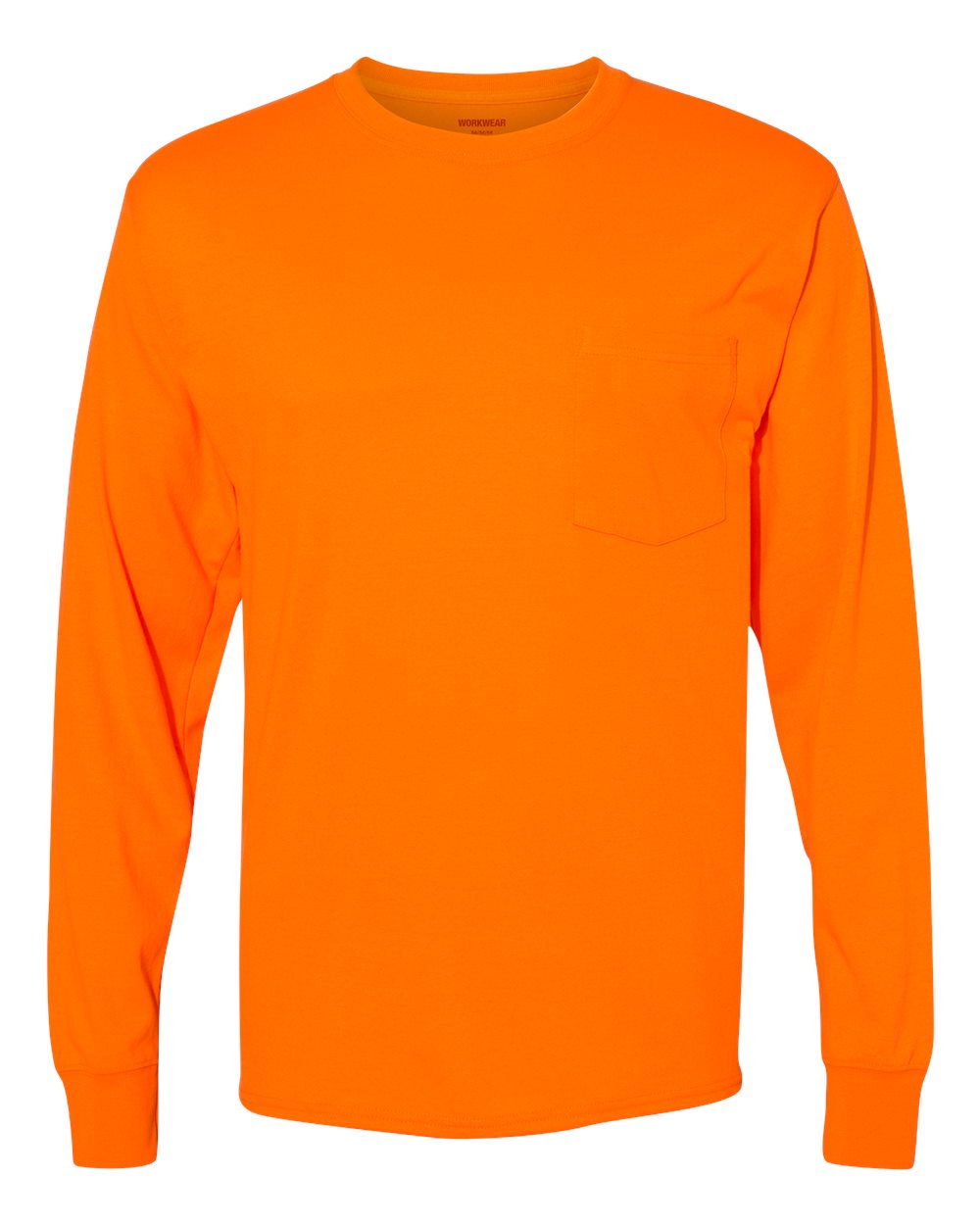 D4) W120 Hanes - Workwear Long Sleeve Pocket T-Shirt - CONNECT WORK TOOLS
